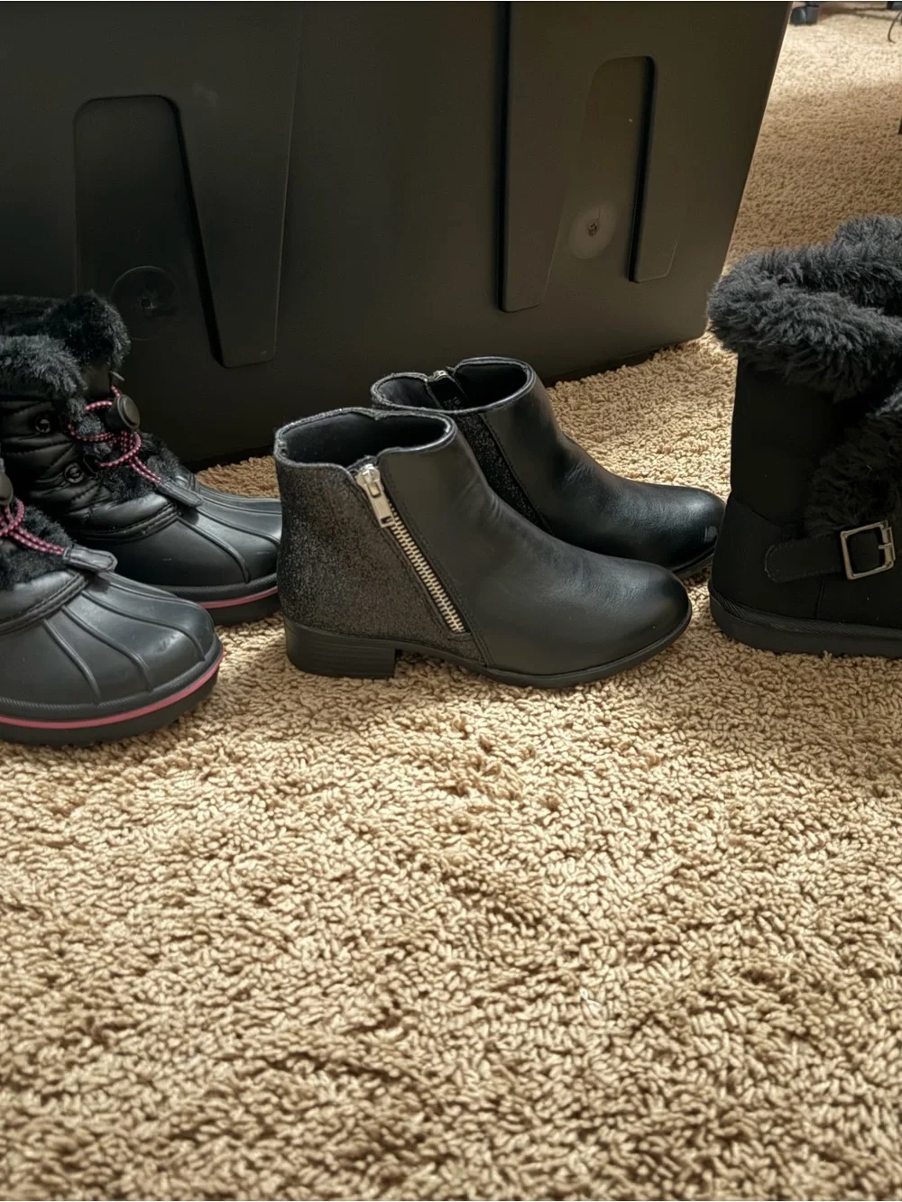 Place Black Side-Zip Ankle Boots for Kids